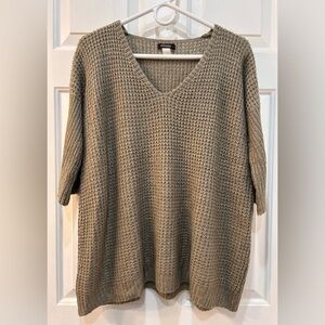 Kerisma Waffle Knit Dolman Sleeve Sweater Womens Sz M Boho Minimalist Lagenlook
